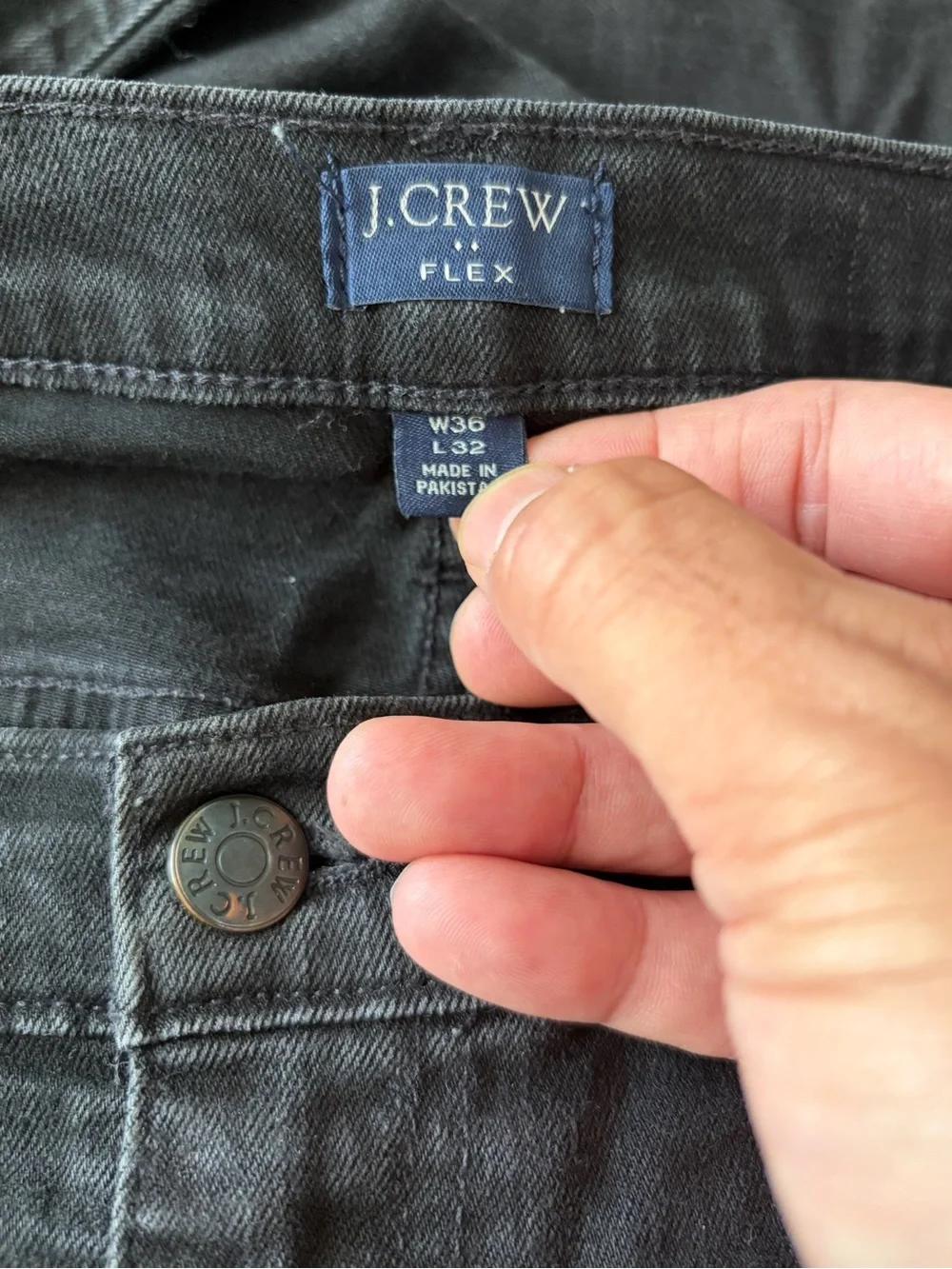 J. Crew Flex Black Slim Men’s Jeans, Size: 36x32